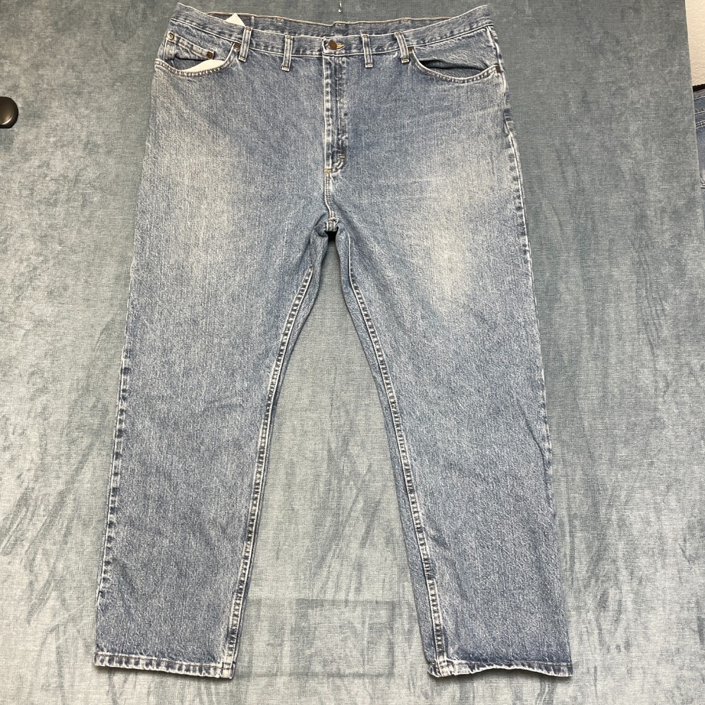Wrangler Jeans Mens 40x30 Blue Denim Cotton Straight Leg High Rise Regular Fit